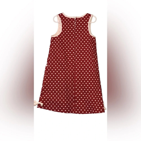 Vintage Peaches’n Cream Girls Red White Polka Dot Dress Tulip Appliqué Sz 6x - Picture 2 of 3